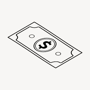 Dollar note doodle collage element, | Free Vector Illustration - rawpixel