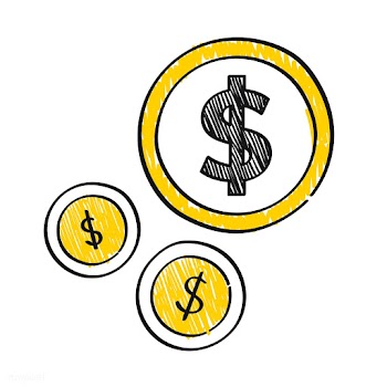 Dollar sign on coins illustration | Free stock vector - 472099