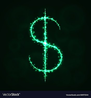 Dollar sign silhouette of lights vector image