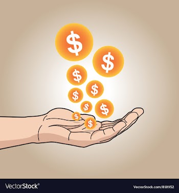  					Dollars on hand vector image														
