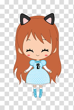 Dolls, female anime character in blue dress transparent background PNG clipart
