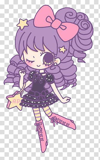 Dolls, purple-haired female anime character transparent background PNG clipart