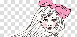 Dolls S StiloJuliii, girl with ribbon on head illustration transparent background PNG clipart