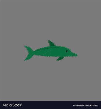 Dolphin delphinus delphis in hatching style vector image