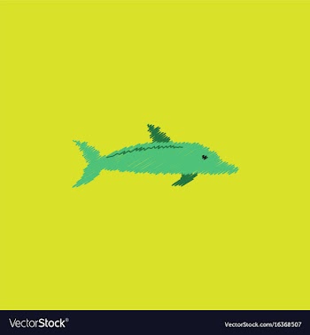 Dolphin delphinus delphis in hatching style vector image