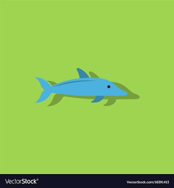 Dolphin delphinus delphis in sticker style vector image