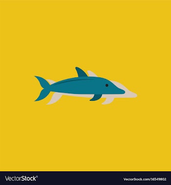 Dolphin delphinus delphis in sticker style vector image