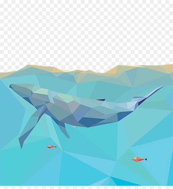 Dolphin Geometry Blue - Geometric blue whale 