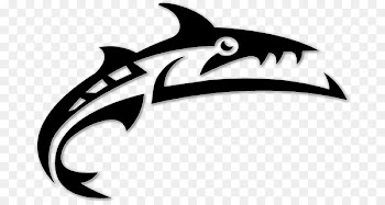 Dolphin Shark Line White Clip art - Barracuda Clipart 