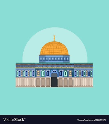 Dome of rock aqsa mosque vector image