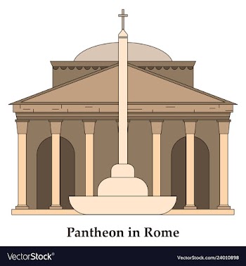 Dome of the pantheon cup in rome vintage engraved vector image