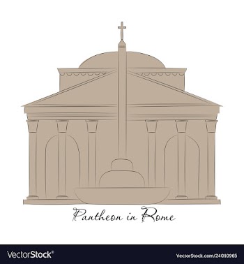 Dome of the pantheon cup in rome vintage engraved vector image