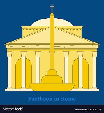 Dome of the pantheon cup in rome vintage engraved vector image