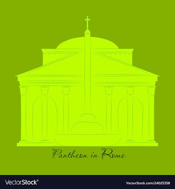 Dome of the pantheon cup in rome vintage engraved vector image