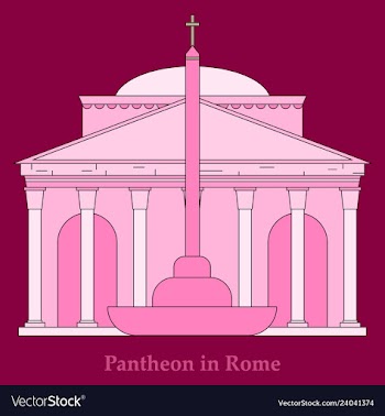 Dome of the pantheon cup in rome vintage engraved vector image
