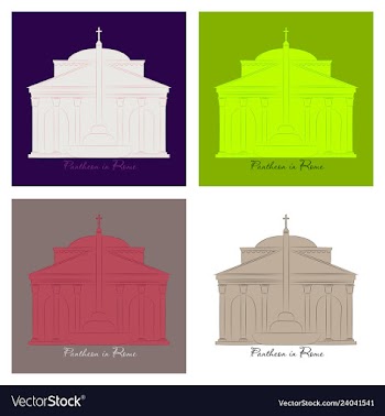 Dome of the pantheon cup in rome vintage engraved vector image