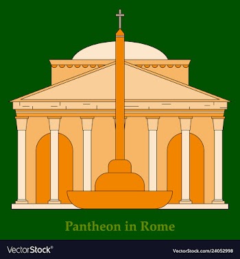 Dome of the pantheon cup in rome vintage engraved vector image