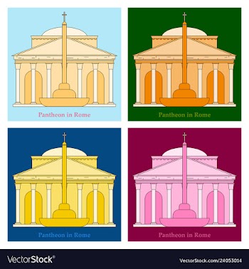Dome of the pantheon cup in rome vintage engraved vector image