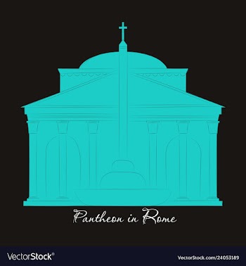 Dome of the pantheon cup in rome vintage engraved vector image
