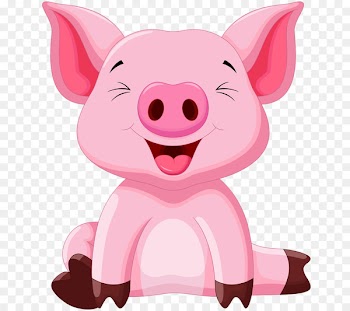 Domestic pig Cartoon Clip art - Pink pig 