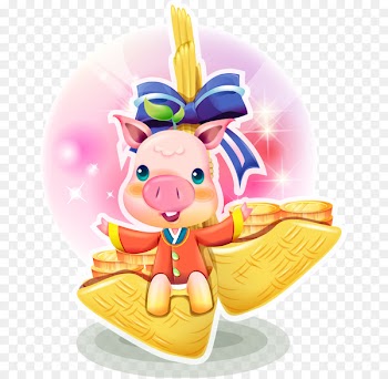 Domestic pig Chinese zodiac Chinese New Year - Pink pig 