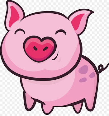 Domestic pig Clip art - Pink cute little pig 