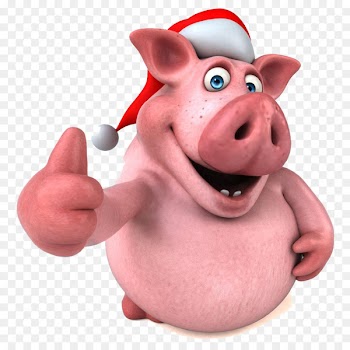 Domestic pig Thumb signal Illustration - Vertical thumb of the pig 