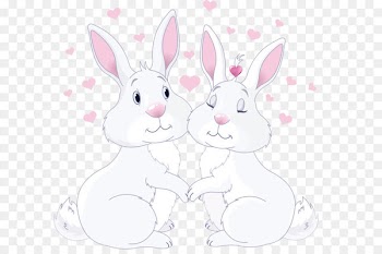 Domestic rabbit Easter Bunny Hare Whiskers - Cute Bunnies in Love PNG Clipart Picture 