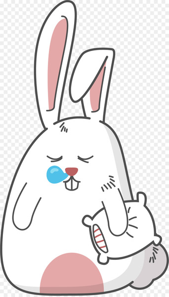 Domestic rabbit European rabbit Clip art - A sleepy expression bag 