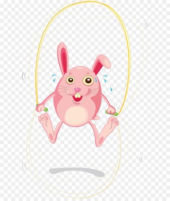Domestic rabbit Illustration - Rabbit rope skipping 