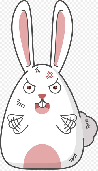 Domestic rabbit Laughter Sticker Clip art - There is little rabbit anger 