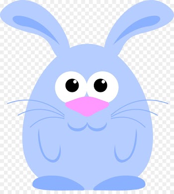 Domestic Rabbit, Rabbit, Hare, Cartoon, Blue PNG