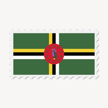 Dominica flag clipart, postage stamp | Free Vector - rawpixel