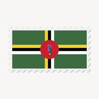 Dominica flag collage element, postage | Free PSD - rawpixel