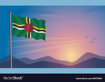 dominica flag in the morning sun