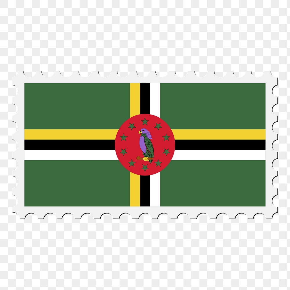 Dominica flag png sticker, postage | Free PNG - rawpixel