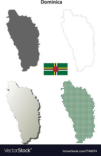 Dominica outline map set vector image