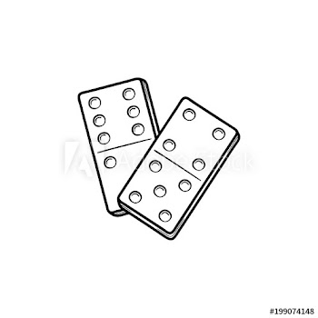 Domino hand drawn outline doodle icon