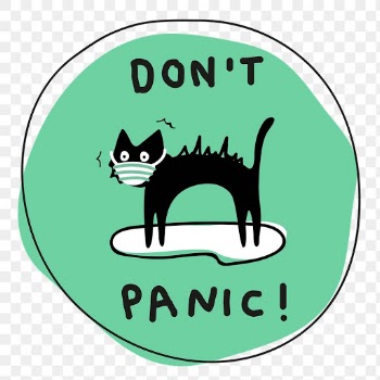 Don't panic! png new normal lifestyle doodle sticker