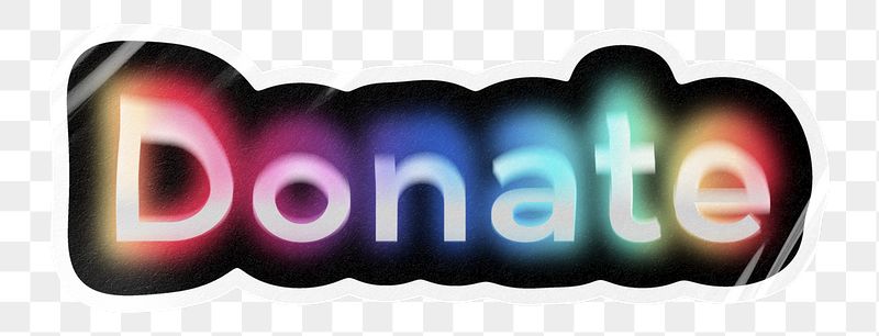 Donate png word sticker, neon | Free PNG - rawpixel