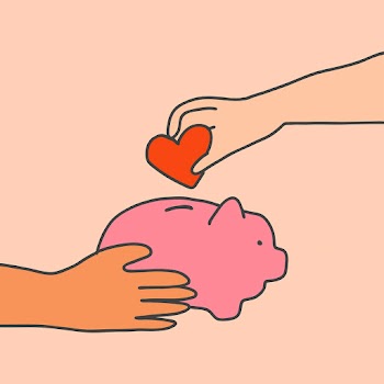Donation hand doodle vector heart in piggy… | Free stock illustration | High Resolution graphic