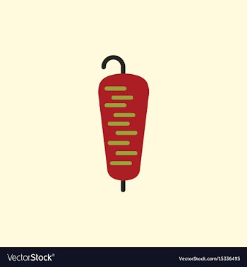Doner kebab on pole vector image