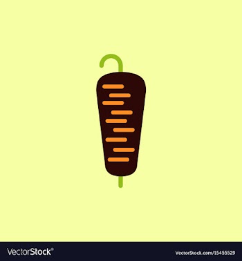 Doner kebab on pole vector image