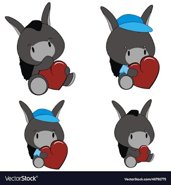 donkey baby cartoon valentine heart pack