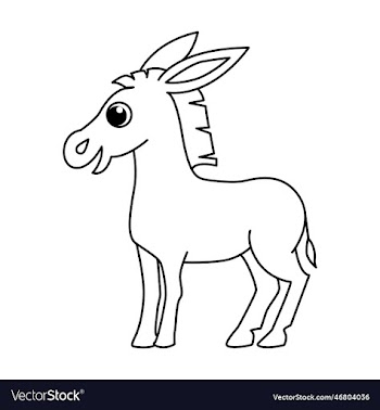 donkey cartoon coloring page for