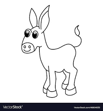 donkey cartoon coloring page for kids