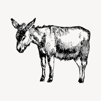 Donkey clipart, vintage farm animal | Free Vector - rawpixel