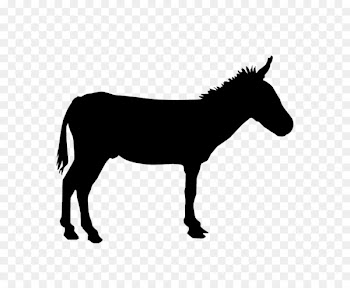 Donkey Silhouette Drawing - Realistic black donkey silhouette vector material 