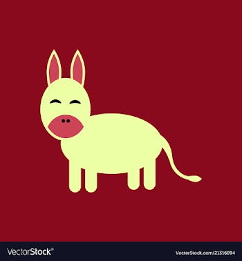 Donkey sketch style hand drawn of beautiful black vector image