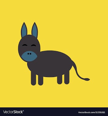Donkey sketch style hand drawn of beautiful black vector image